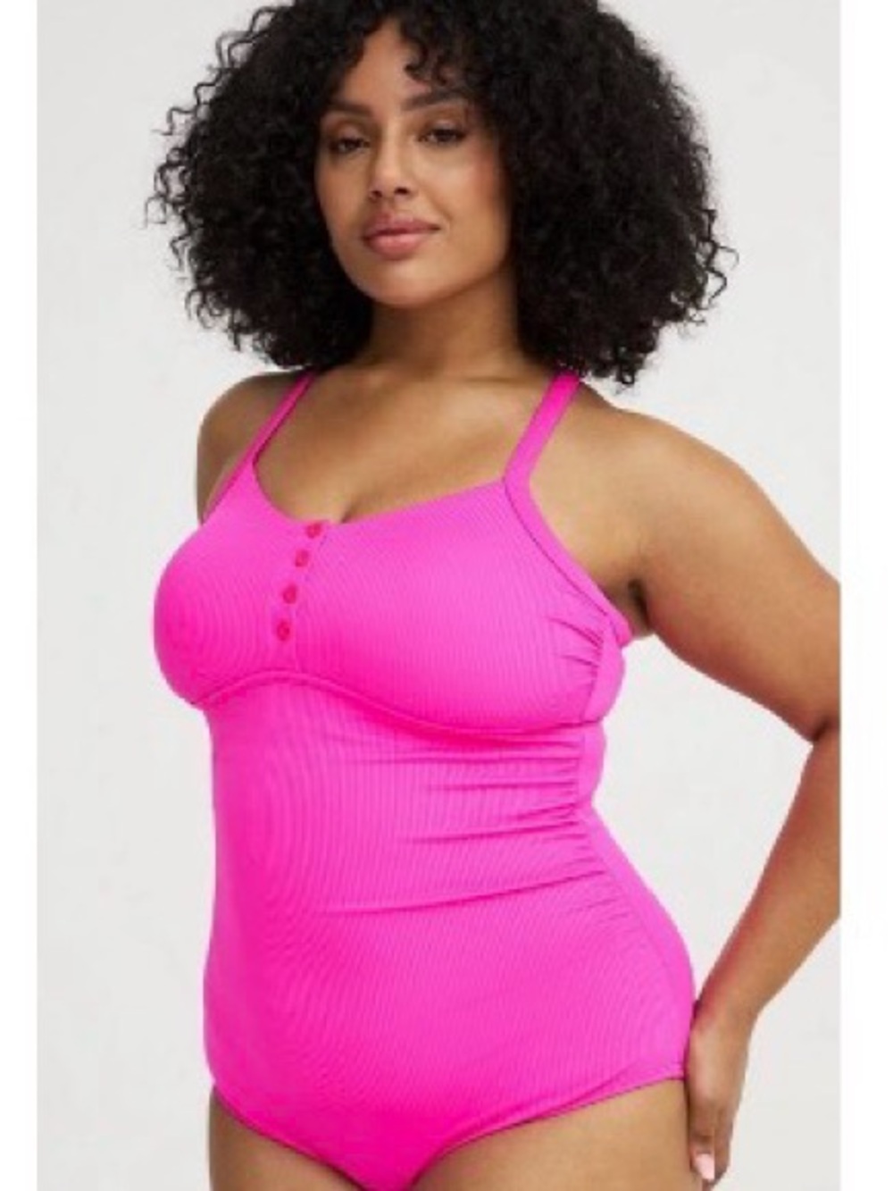 TORRID 3 WIRE FREE HOT PINK SWIMSUIT ONE PIECE